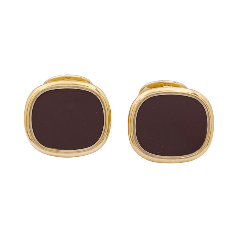 Patek Philippe pair of cufflinks yellow gold, lacquer "Ellipse".