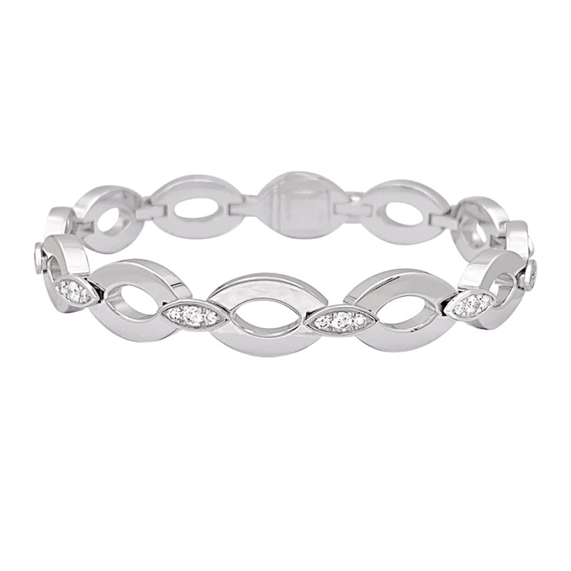 Bracelet Cartier "Diadéa" or blanc, diamants.