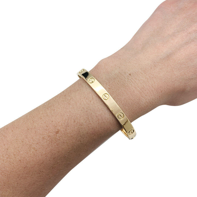 Cartier gold "Love" bracelet.