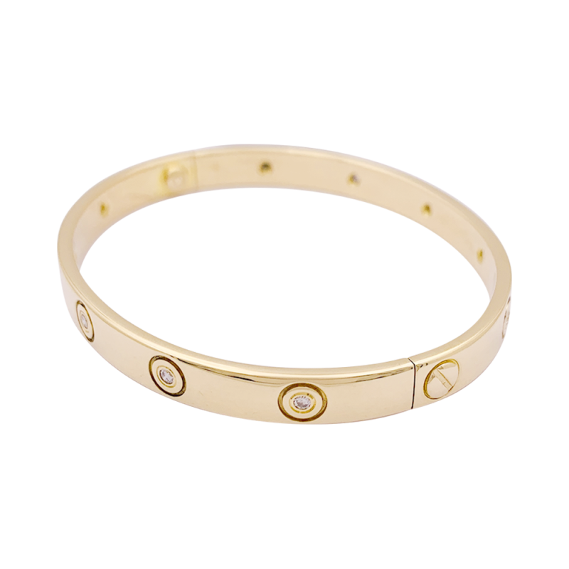 Cartier "Love" bracelet, gold, diamonds.