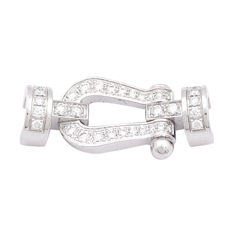 Fred bracelet, white gold, steel and diamonds, "Force 10" collection.