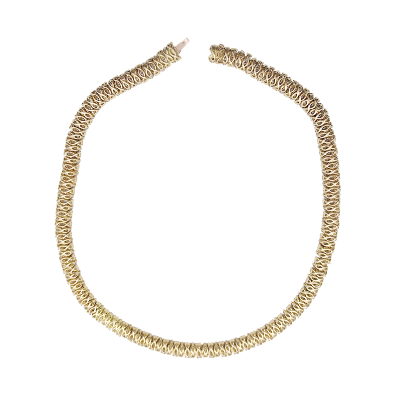 "Rivière" necklace, gold, diamonds.