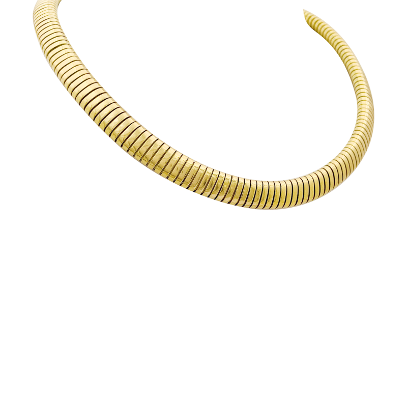 Collier, "Tubogas", or jaune.