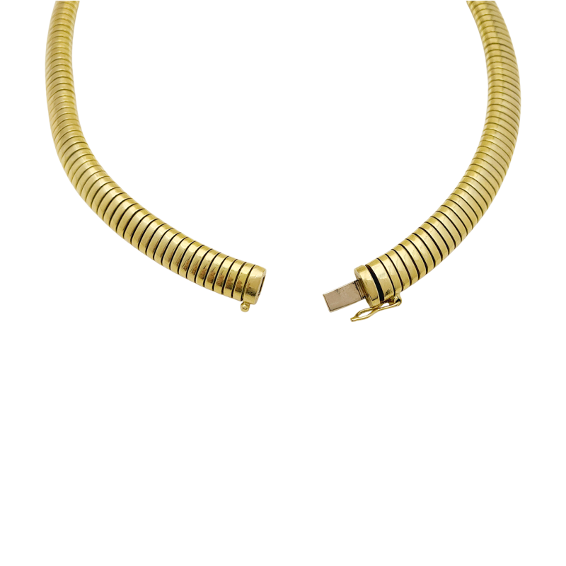 Collier, "Tubogas", or jaune.