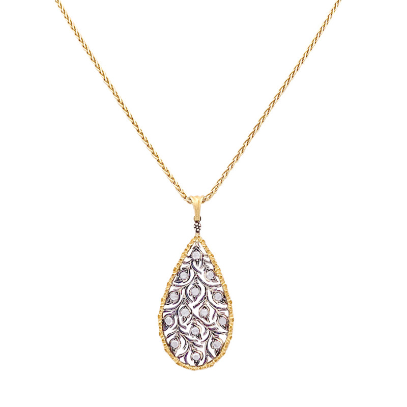 Collier Buccellati "Ramage" deux ors et diamants.