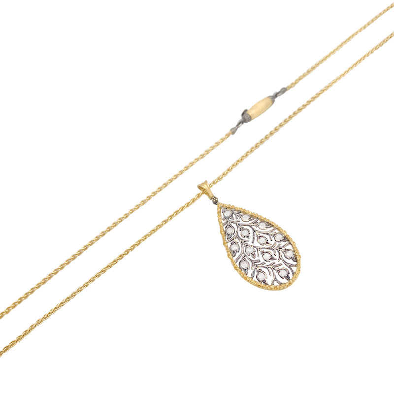 Buccellati gold and diamonds necklace "Ramage".