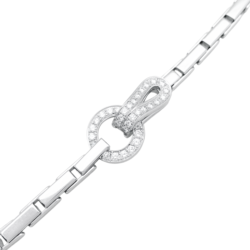 White gold Cartier necklace, "Agrafe" collection, diamonds.