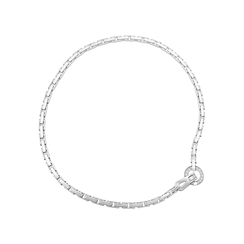 White gold Cartier necklace, "Agrafe" collection, diamonds.