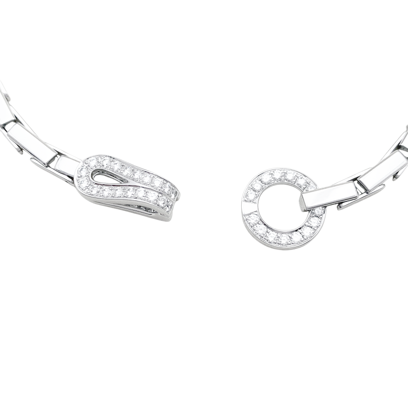 White gold Cartier necklace, "Agrafe" collection, diamonds.