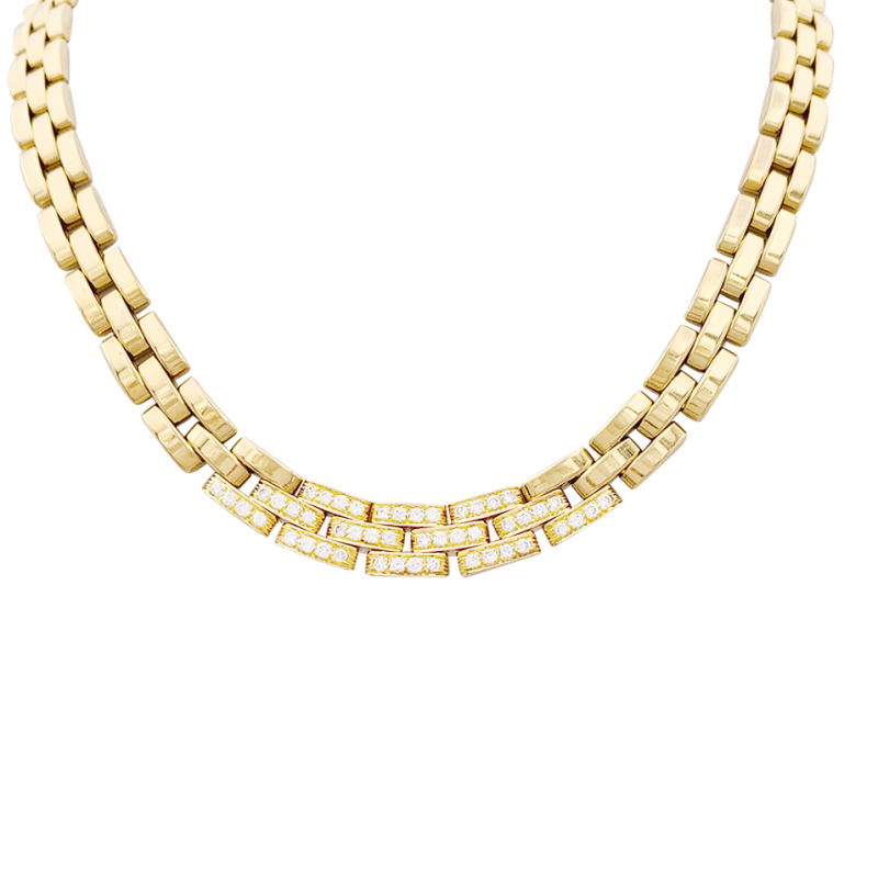 Cartier necklace "Tyrana" gold, diamonds.