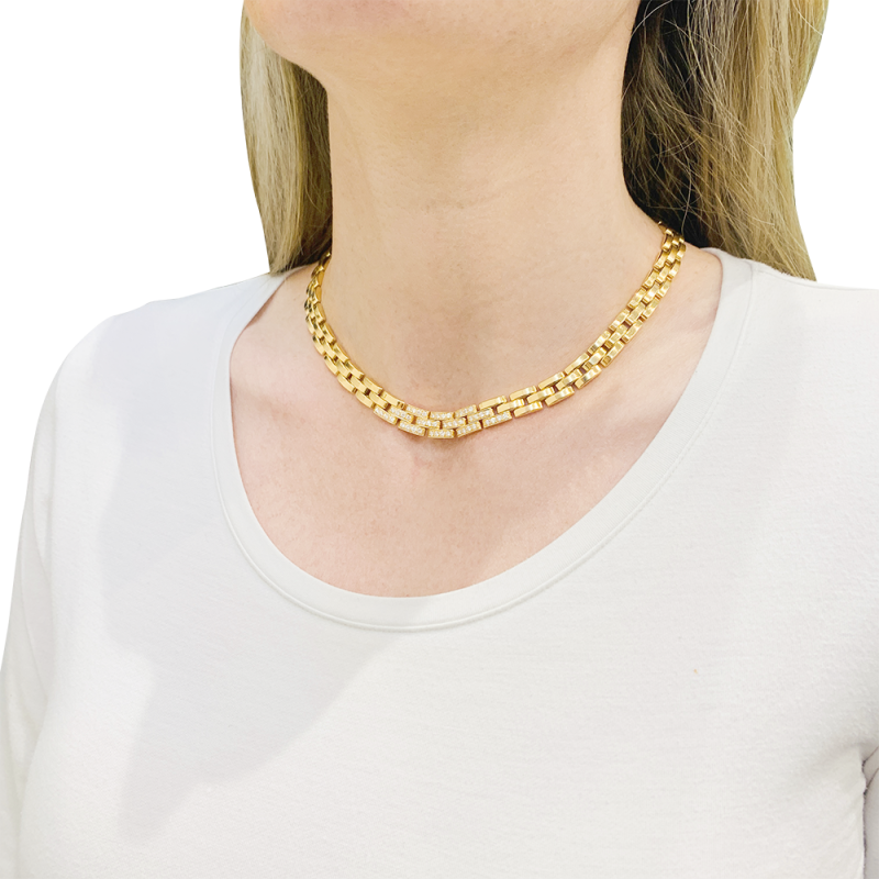 Cartier necklace "Tyrana" gold, diamonds.