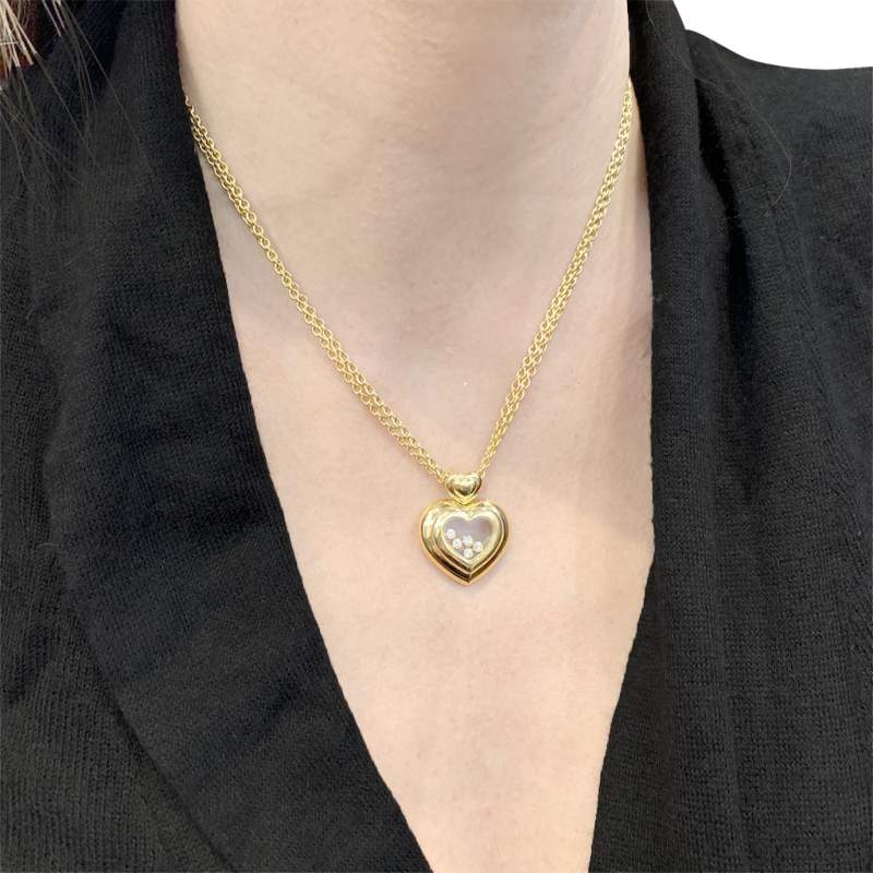 Collier Chopard "Happy Diamonds" or jaune, diamants.