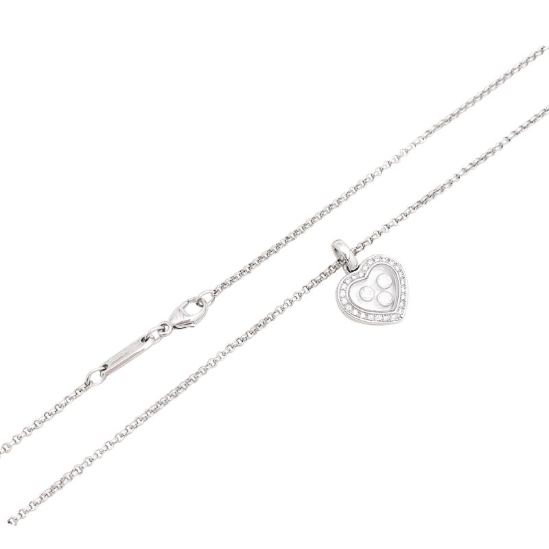 Collier Chopard "Happy Diamonds Icons" or blanc, diamants.