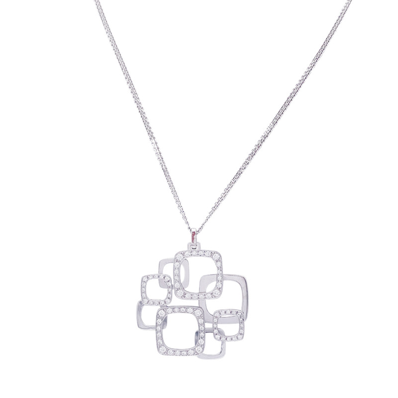 Dinh Van white gold, diamonds necklace, "Surimpression".