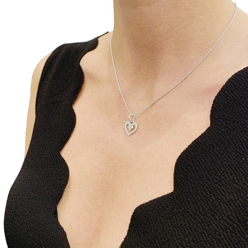 O.J. Perrin white gold necklace, "Coeur Légende"collection.