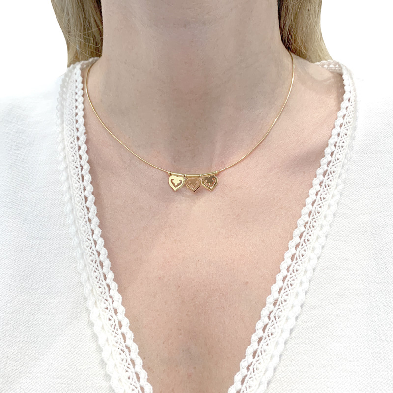 O.J. Perrin "Coeur Légende" necklace, yellow gold.