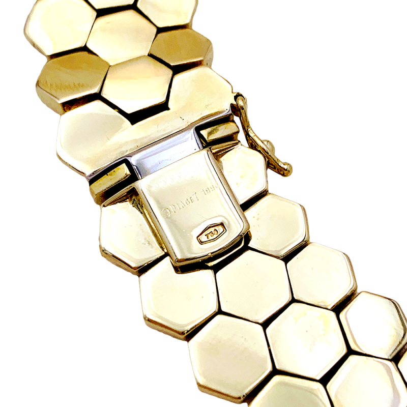 Collier Piaget "Glancy" or jaune, diamants.