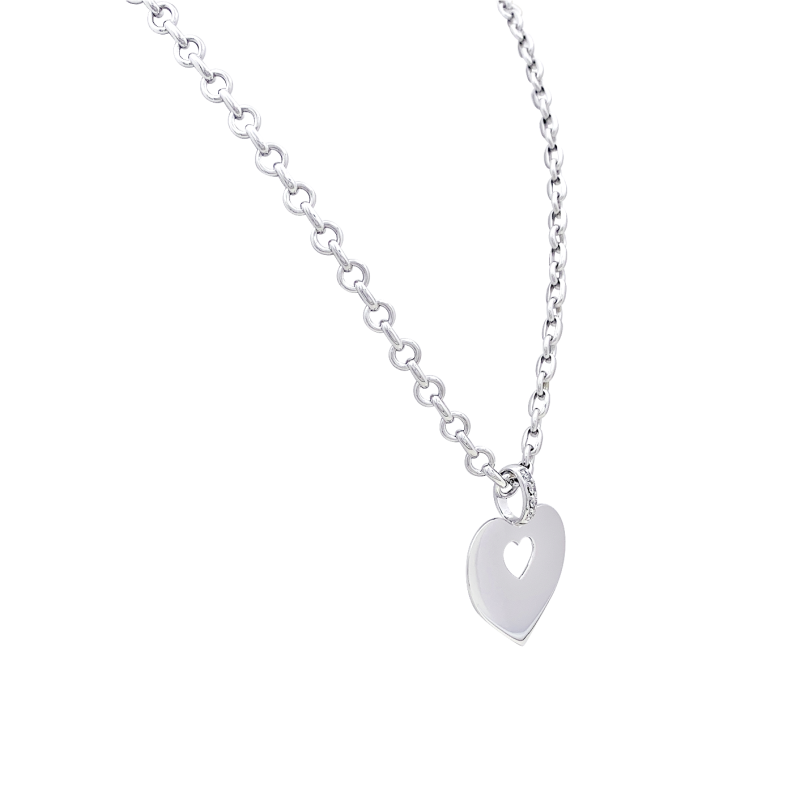 Collier Poiray "Coeur Secret" or blanc, diamants.