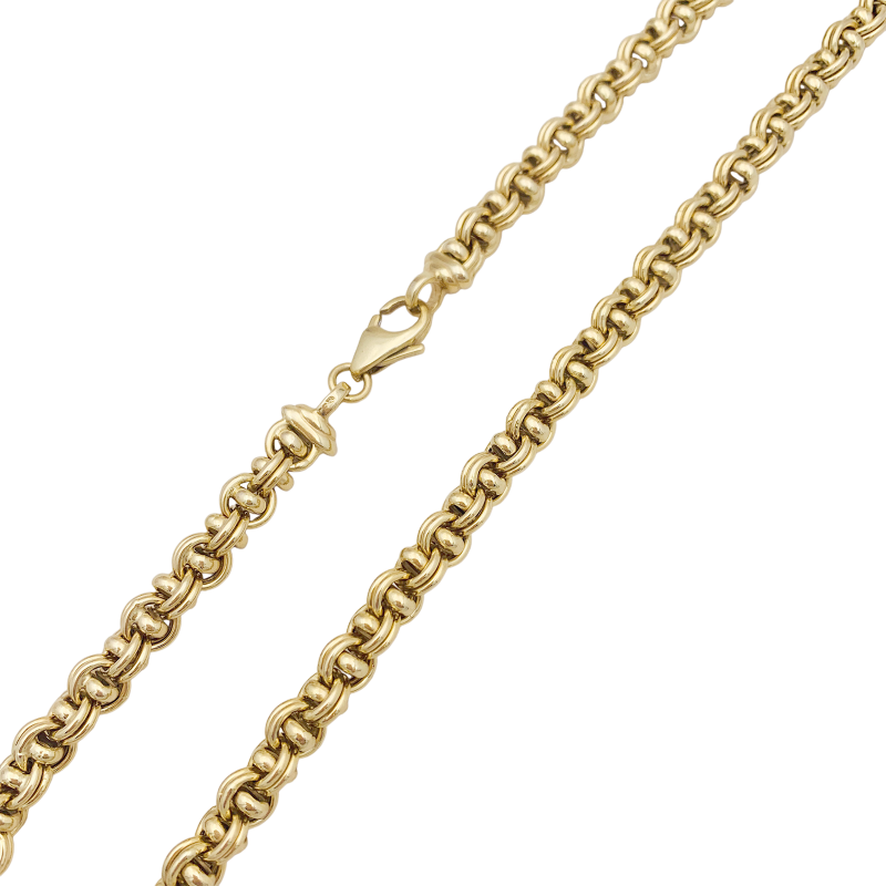 Yellow gold fancy links necklace.