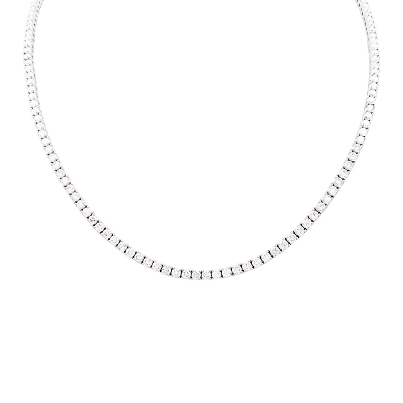 Collier rivière diamants en or blanc.