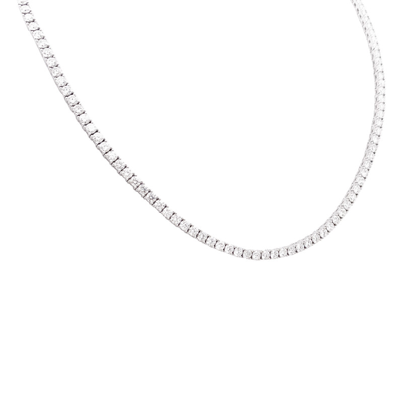 Collier rivière diamants en or blanc.