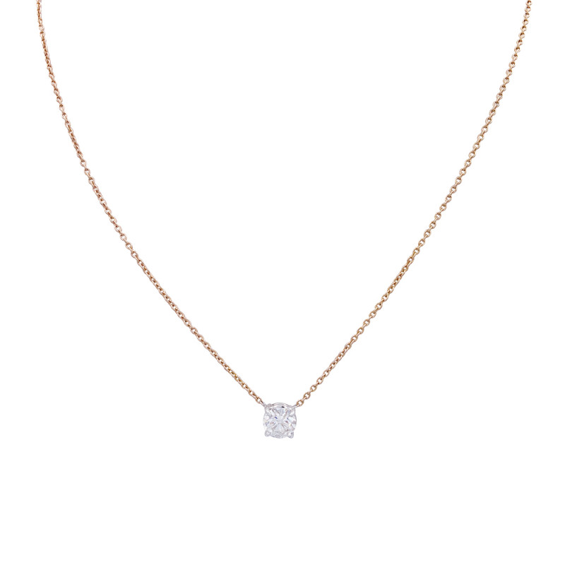 Collier solitaire diamant.