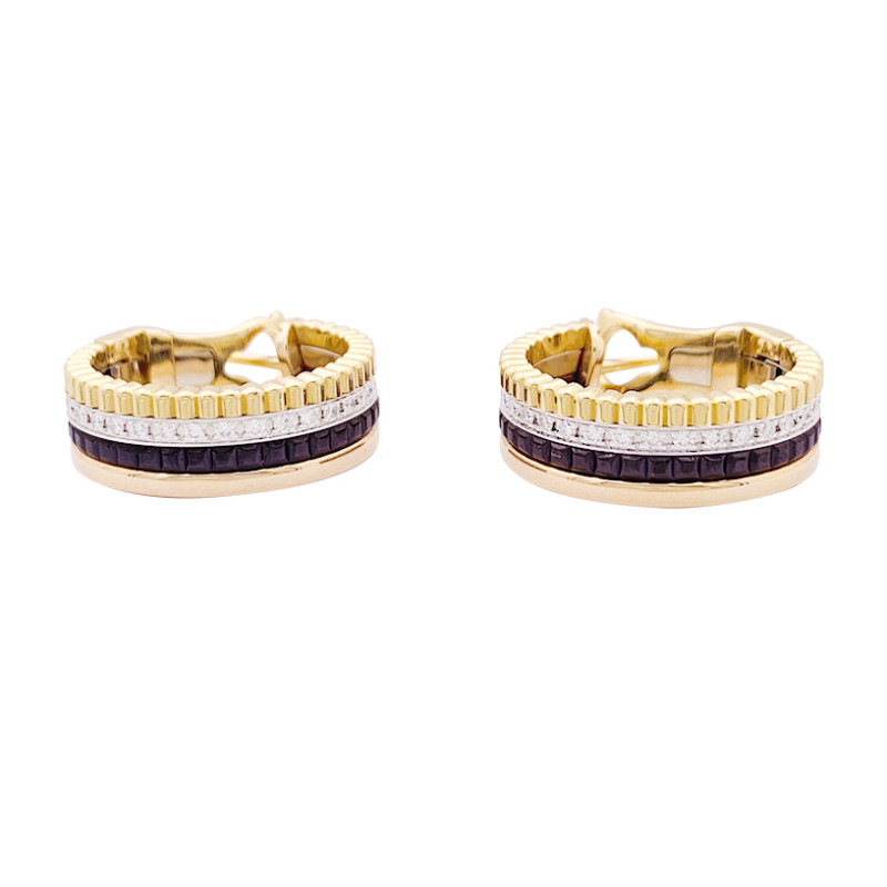 Boucheron golds, diamonds and PVD hoops, "Quatre Classique" collection.