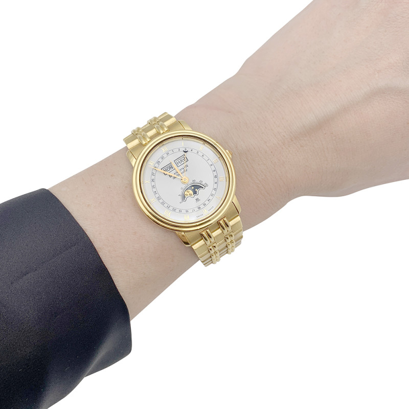 Montre Blancpain "Villeret Moonphase" or jaune.