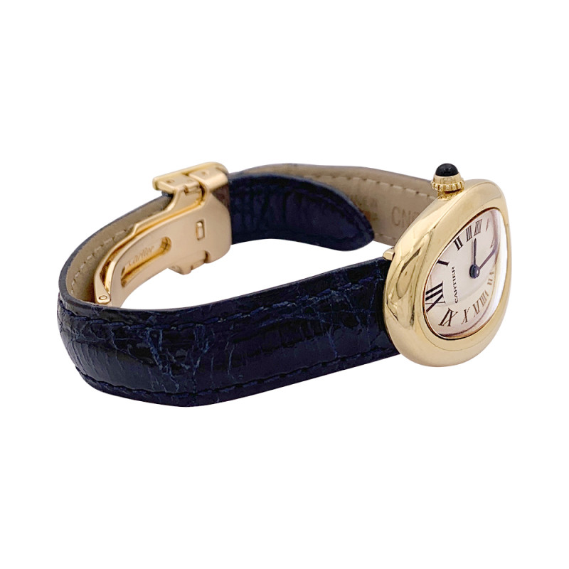 Cartier "Baignoire" watch, yellow gold.