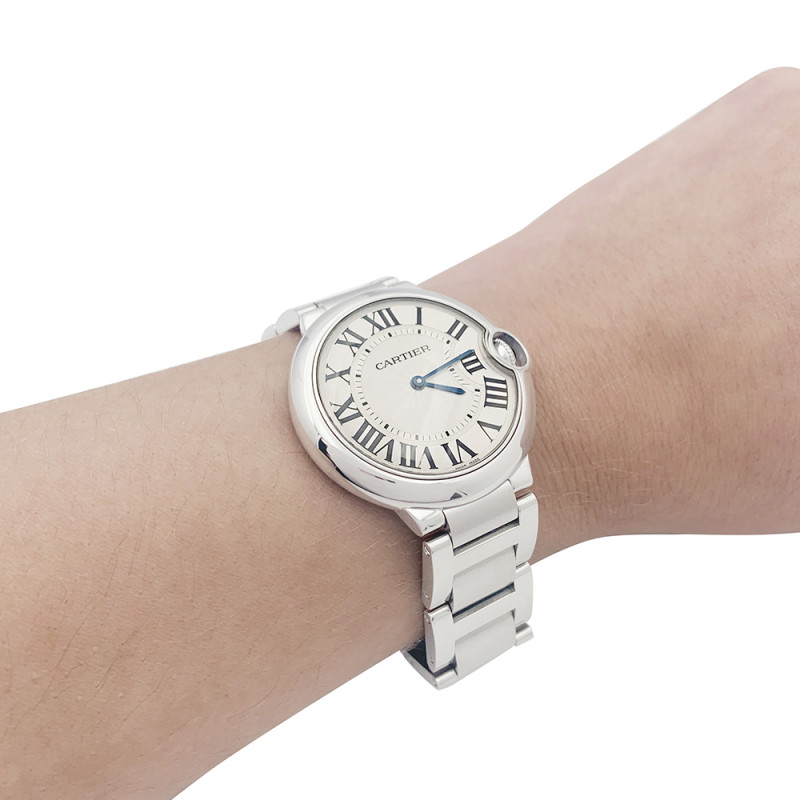 Cartier steel watch, "Ballon bleu" collection.