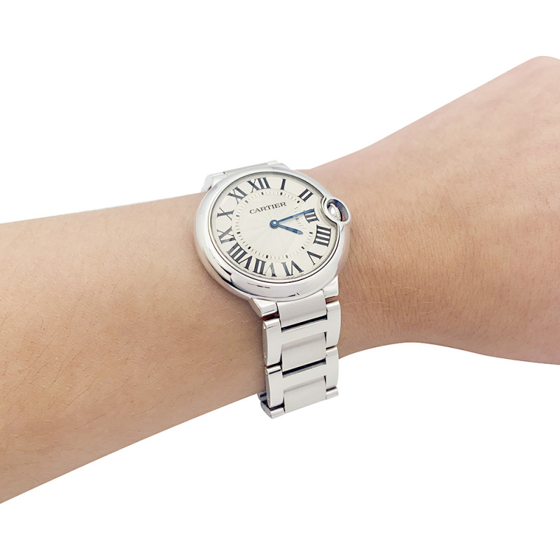 Cartier steel watch, "Ballon bleu" collection.