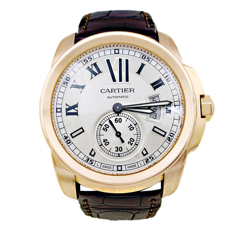 Cartier rose gold watch, "Calibre de Cartier" collection.