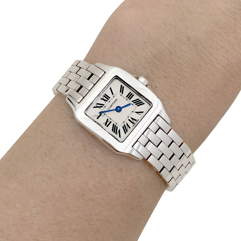 Montre Cartier ,"Santos demoiselle", acier.