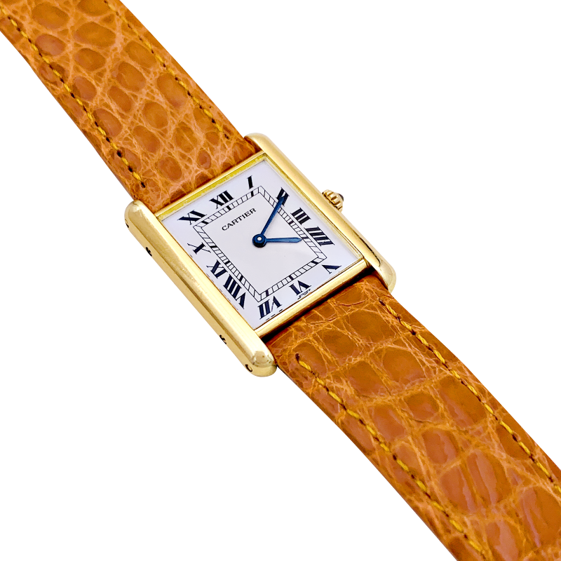 Montre Cartier, "Tank Louis Cartier", or jaune.