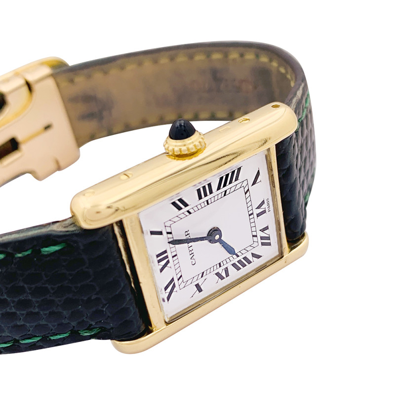 Montre Cartier, "Tank Louis Cartier", or jaune.