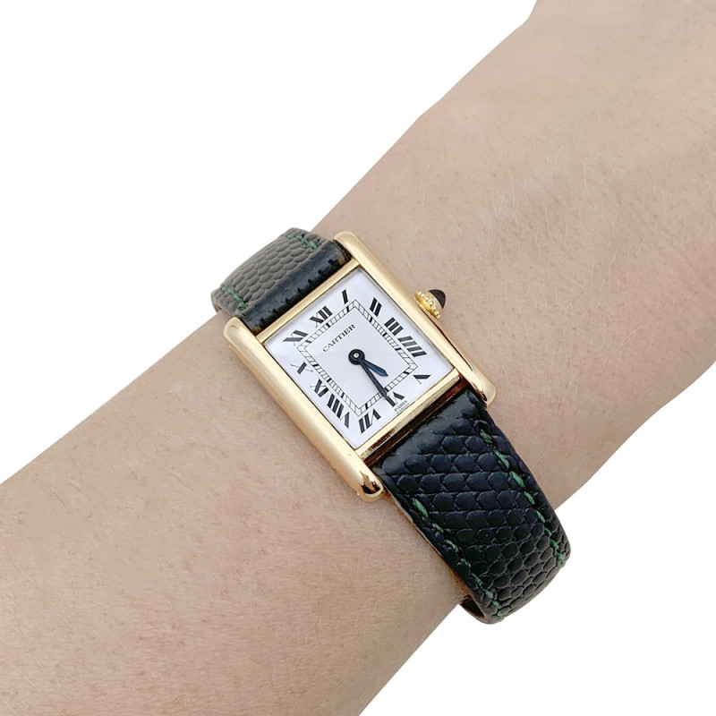 Montre Cartier, "Tank Louis Cartier", or jaune.