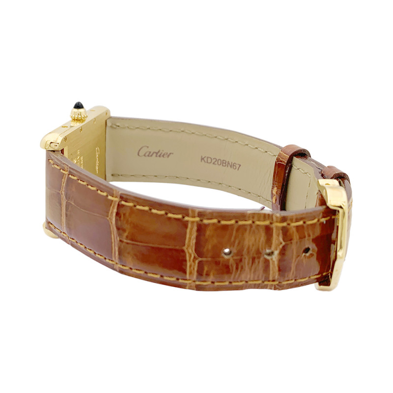 Cartier "Tank Louis Cartier" watch yellow gold, leather.