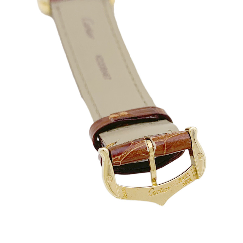 Cartier "Tank Louis Cartier" watch yellow gold, leather.