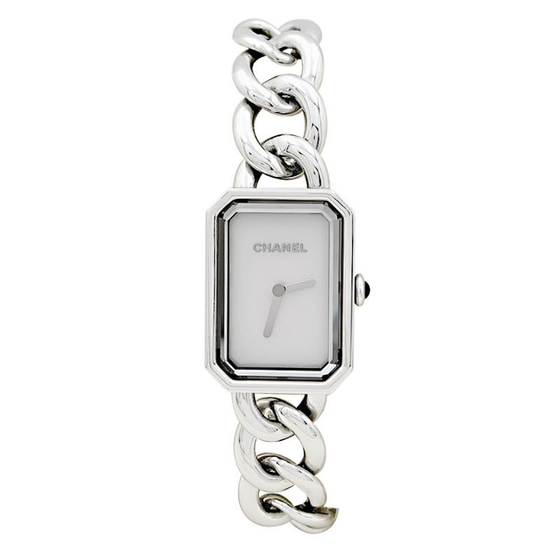 Chanel "Première Chaîne Gourmette" watch, steel, mother-of-pearl.