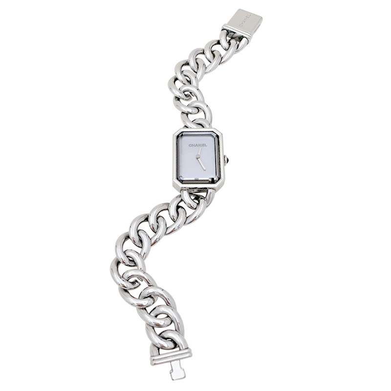 Chanel "Première Chaîne Gourmette" watch, steel, mother-of-pearl.