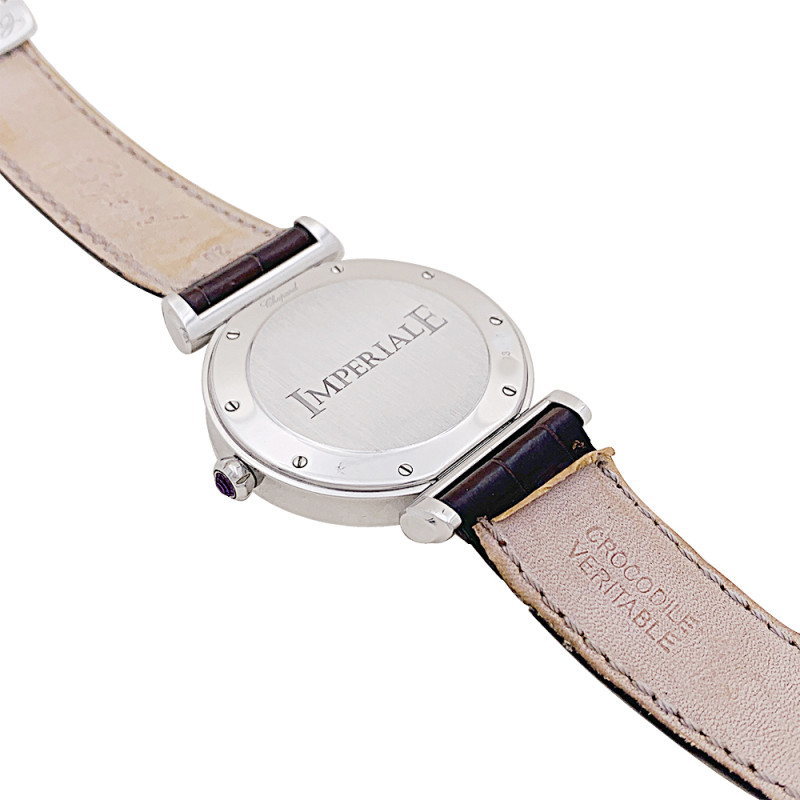 Montre Chopard "Impériale" acier, nacre, cuir.