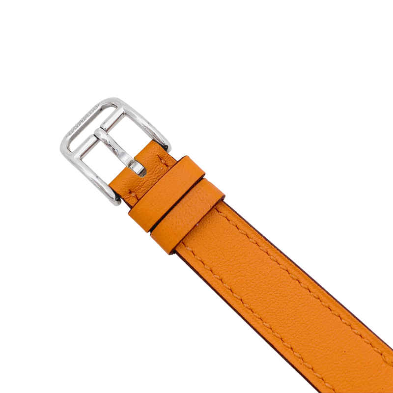 Montre Hermès, "Cape Cod", acier sur cuir.