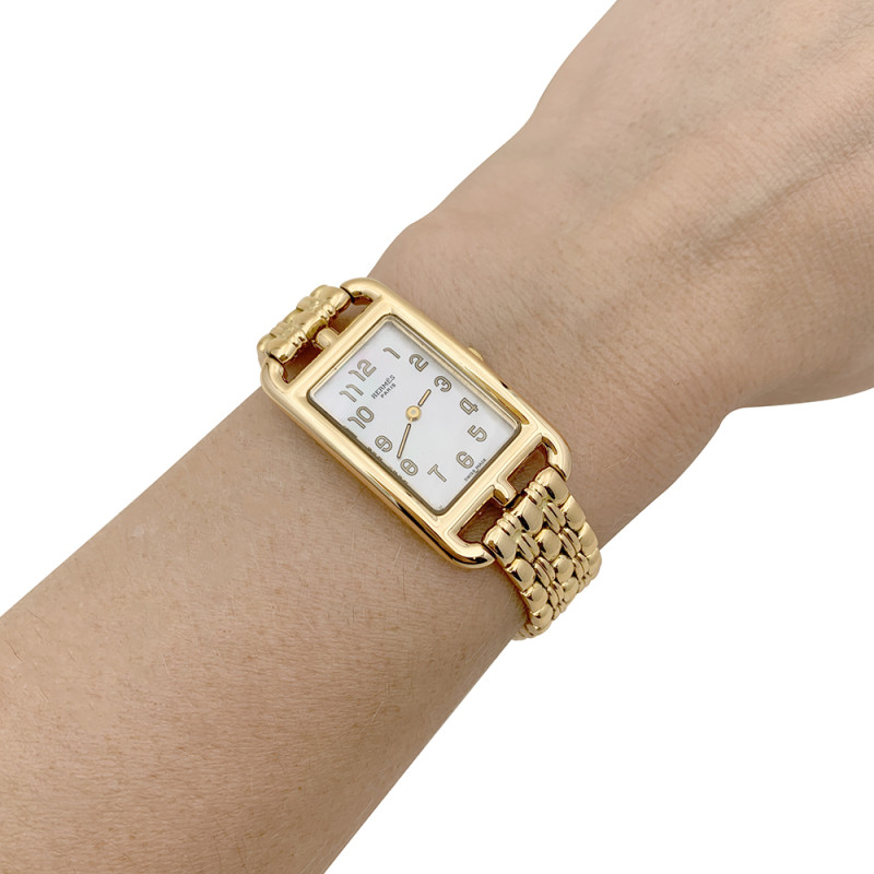 Hermès yellow gold watch, "Cape cod Nantucket" collection.