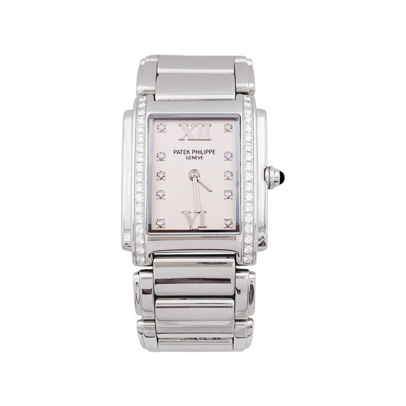 Montre Patek Philippe "Twenty-4" acier, diamants.