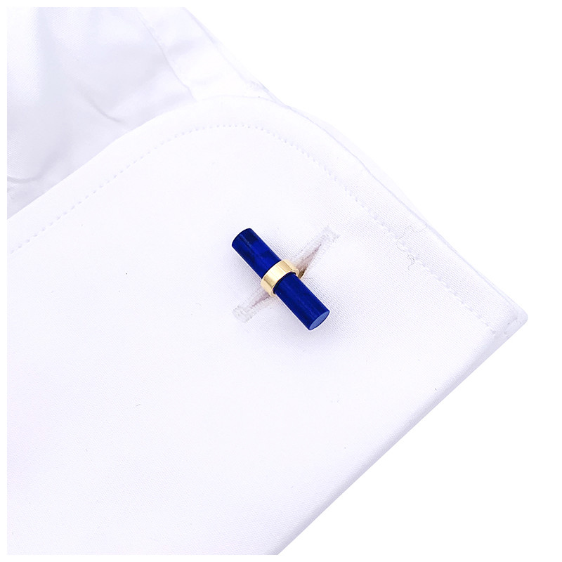 Cartier gold, lapis lazuli and mother of pearl cufflinks.