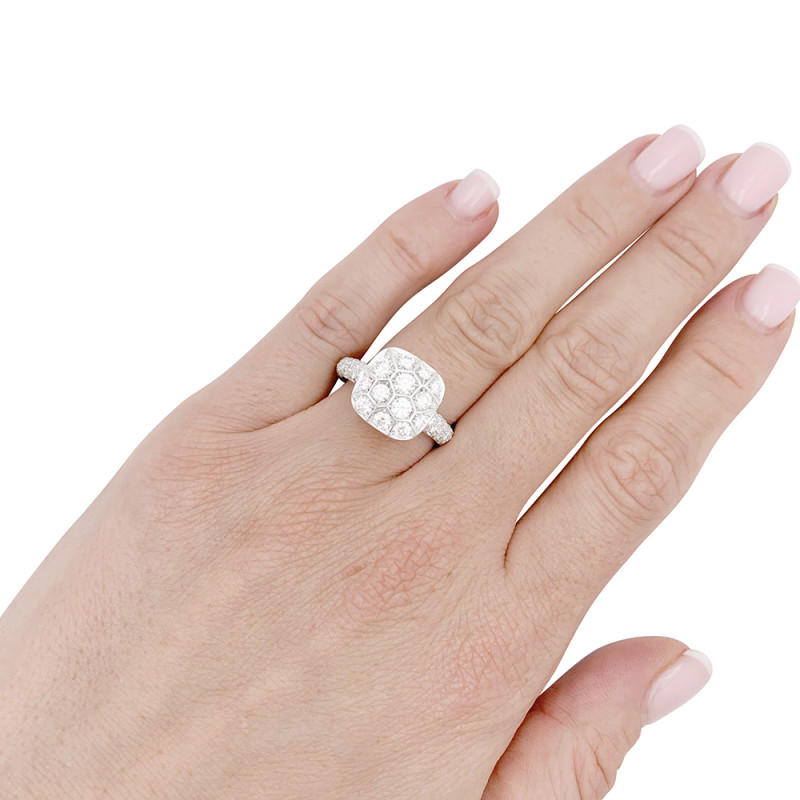 Bague Pomellato "Nudo Solitaire" or rose, or blanc, diamants.