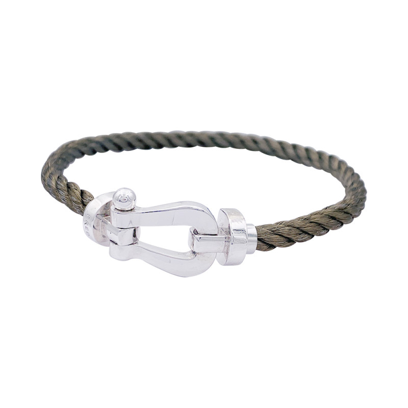 Force 10 Bracelet by Fred, White Gold and Stainless Steel