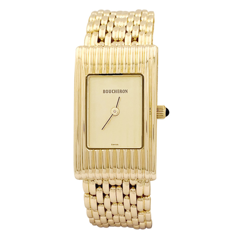 Yellow gold Boucheron watch, "Reflet" collection.