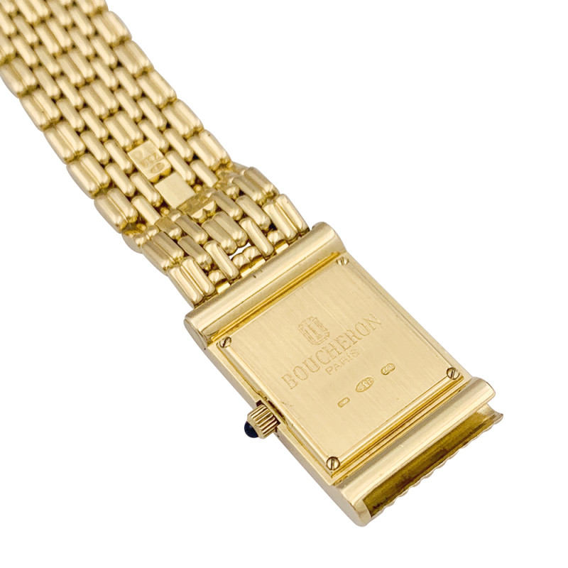 Yellow gold Boucheron watch, "Reflet" collection.