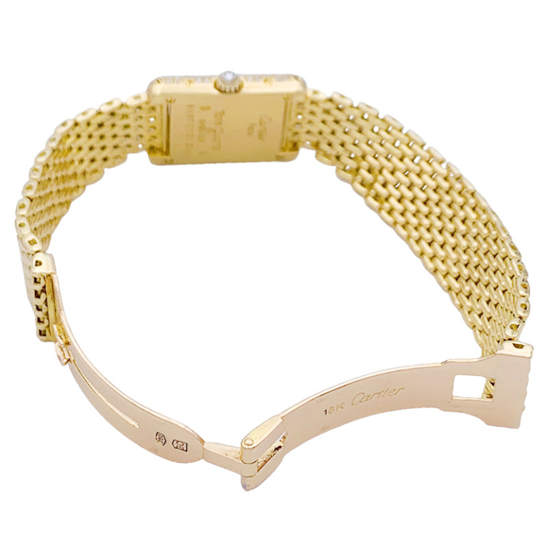 Cartier model Tank Louis Cartier watch in yellow gold, diamants.  ref.134476 - Joli Closet